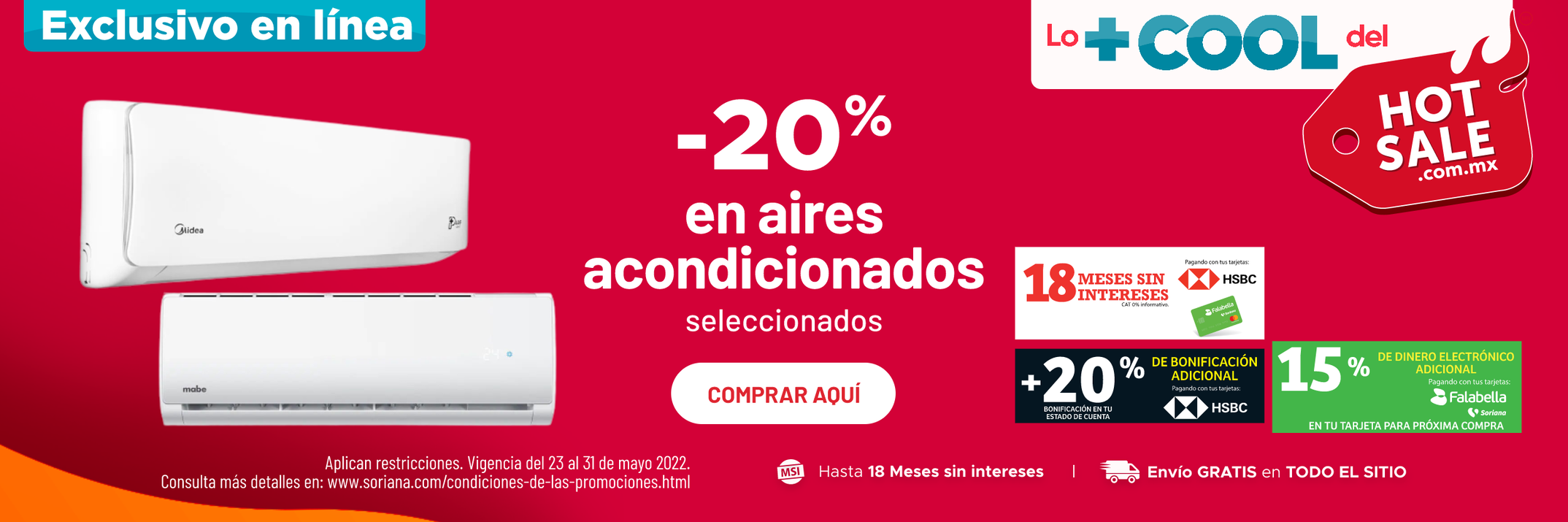 ¡Hasta 20% en Aires Acondicionados seleccionados!
