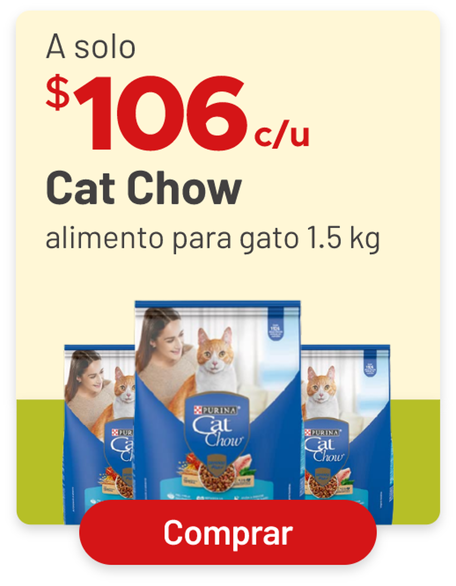 Todos el alimento para gato cat chow 1.5 kilos a solo $106