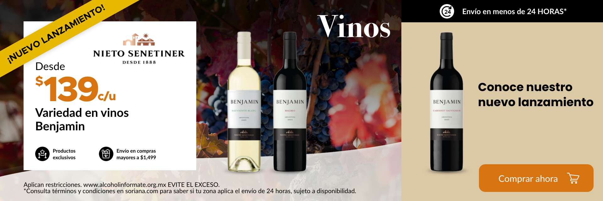 Banner promocional vinos benjamin