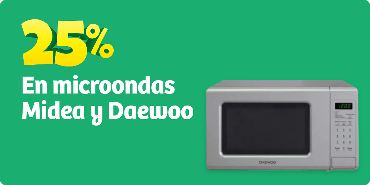 25% en Microondas Midea y Daewoo seleccionados
