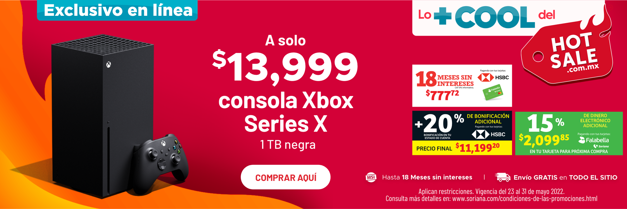 ¡Consola Xbox Serie X 1TB a solo $13,999!