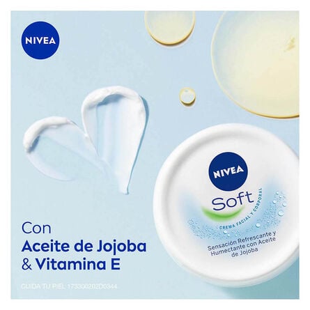Crema Humectante para el Cuerpo, Rostro y Manos Nivea Creme Soft 500 ml image number 6