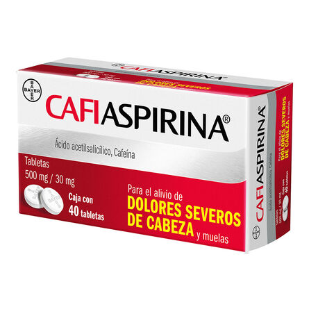 Cafiaspirina Para Dolor De Cabeza Severo Dolor Corporal y Muelas 40 Tabletas&nbsp; image number 4