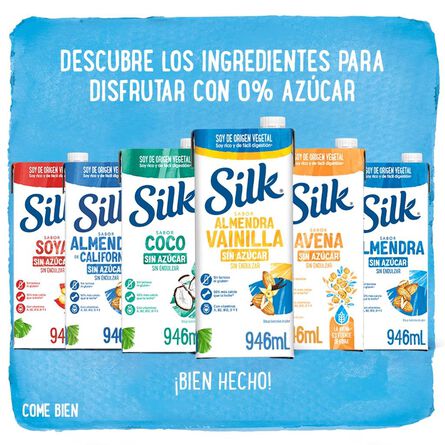 Silk Alimento Líquido de Almendra con Vainilla sin Azúcar 946mL image number 6