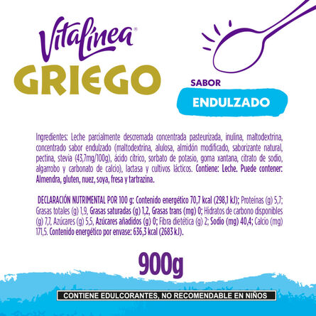 Yoghurt Griego Vitalínea Endulzado 900 g image number 4