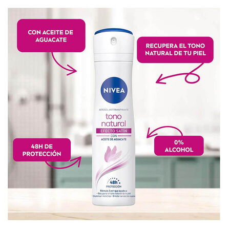 Desodorante Aclarante Nivea Tono Natural Efecto Satín Spray 150 ml image number 3