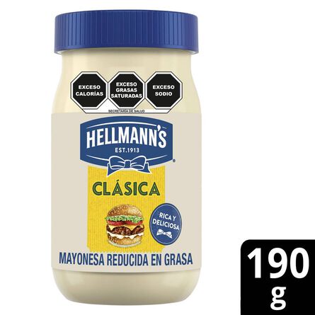 Mayonesa Clásica Hellmanns Reducida En Grasa 190 Gr Frasco image number 7