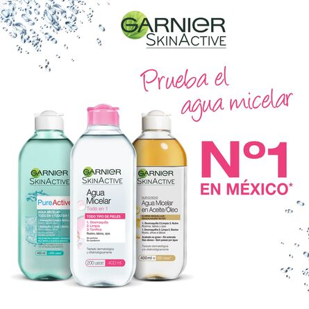 Agua Micelar en Aceite Garnier Skin Active 400 Ml image number 3