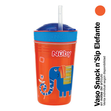 Vaso con Popote Antiderrames y Recipiente Intregrado Nuby Snack N Sip 1 pieza image number 2