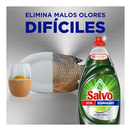 Salvo Detergente Líquido Lavatrastes Ultra Limón 640 ml image number 4
