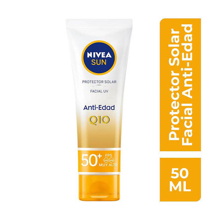 Protector Solar Facial Nivea Sun Q10 Antiedad FPS 50 50 ml image number 1