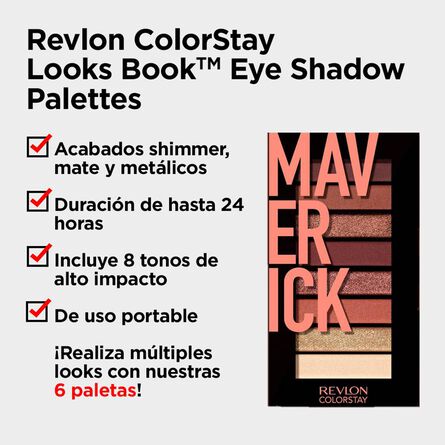 Sombras Revlon ColorStay Looks Book Eye Shadow Palettes Tono 960 Rocker 40 g image number 3