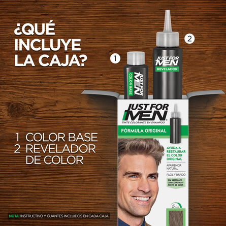 Tinte Just For Men Colorante en Shampoo Castaño Claro 66 ml image number 4