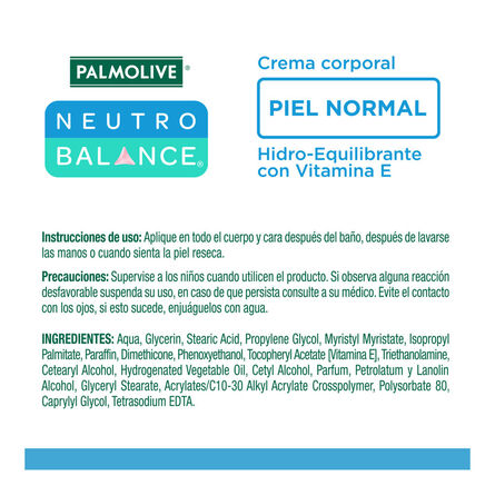 Crema Hidratante Palmolive Neutro Balance Piel Normal 400 ml image number 1