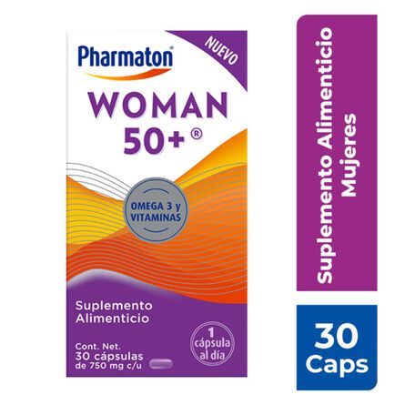 Suplemento Alimenticio para Mujer Pharmaton Woman 50+ 30 cápsulas 750 mg image number 1