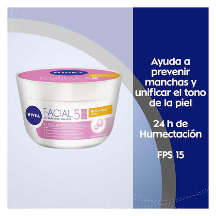 Nivea Crema Facial Hidratante Aclarante 5 En 1 Aclarado Natural FPS15 200 ml image number 2