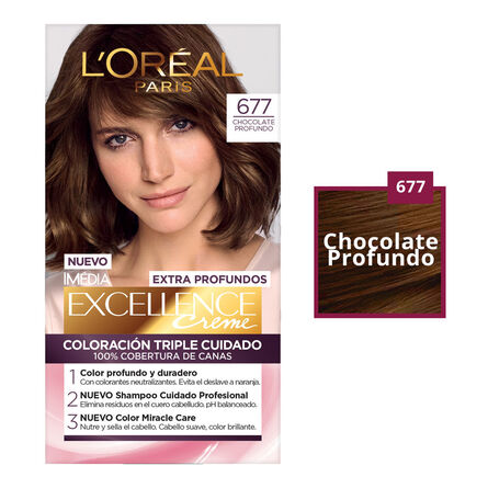 Tinte Imédia Excellence de L'Oréal 677 Chocolate Profundo image number 2