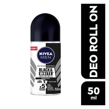 Desodorante Antimanchas Nivea Men B&W Invisible Power Roll on 50 ml image number 1