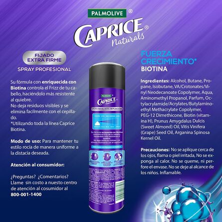 Spray Caprice 316 ml Extra Firme Biotina image number 5