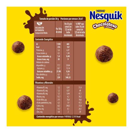 Cereal Nestlé Nesquik Sabor Chocolate Caja 620 Gr image number 1