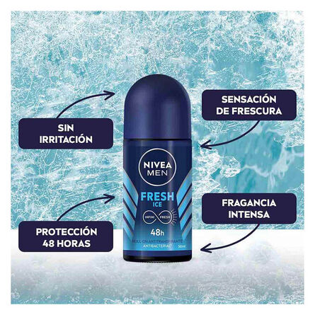 Desodorante Antibacterial Nivea Men Fresh Ice en Roll On 50 ml image number 2