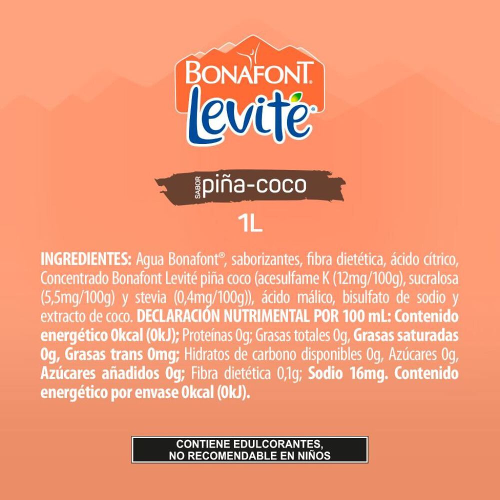 Agua Infusionada Levité con Toque Sabor Piña Coco 1 lt image number 7