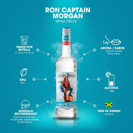 Ron Captain Morgan White 700 ml image number 3