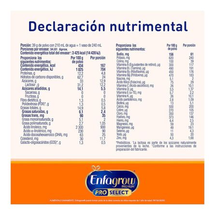 Alimento Lácteo Enfagrow Pro Select Etapa 3 a Partir de 1 Año, Lata 1.35 kg image number 4