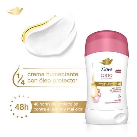 Desodorante en barra Dove Tono Uniforme Calendula para dama 45 gr image number 3