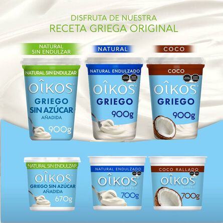 Yoghurt Griego Oikos Natural sin Endulzar 900g image number 5