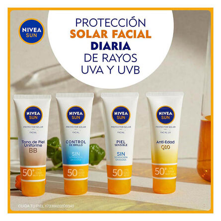Protector Solar Facial Nivea Sun Q10 Antiedad FPS 50 50 ml image number 7