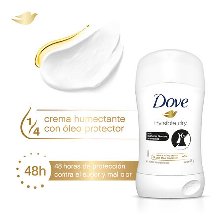 Desodorante en barra Dove Invisible Dry para dama 45 gr image number 3