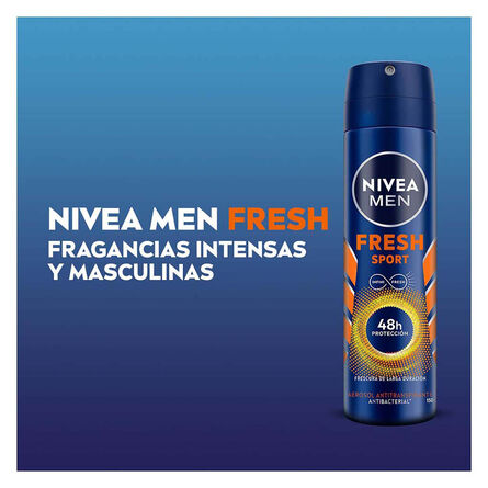 Desodorante Antibacterial Nivea Men Fresh Sport en Spray 150 ml image number 3