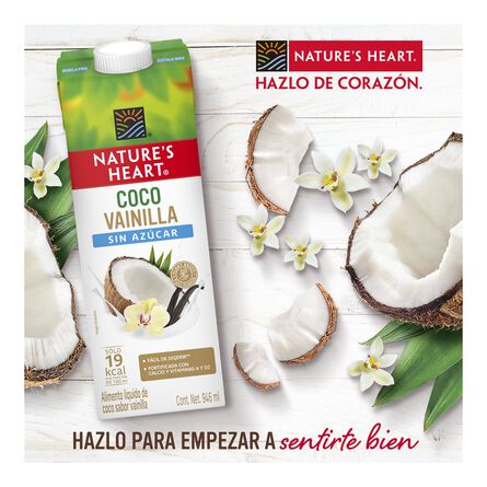 Bebida Vegetal Nature's Heart Sabor Coco Vainilla Sin Azúcar 946ml image number 6