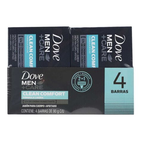 Jabón En Barra Dove Men Clean Comfort Pack Con 4 Piezas 90 gr c/u