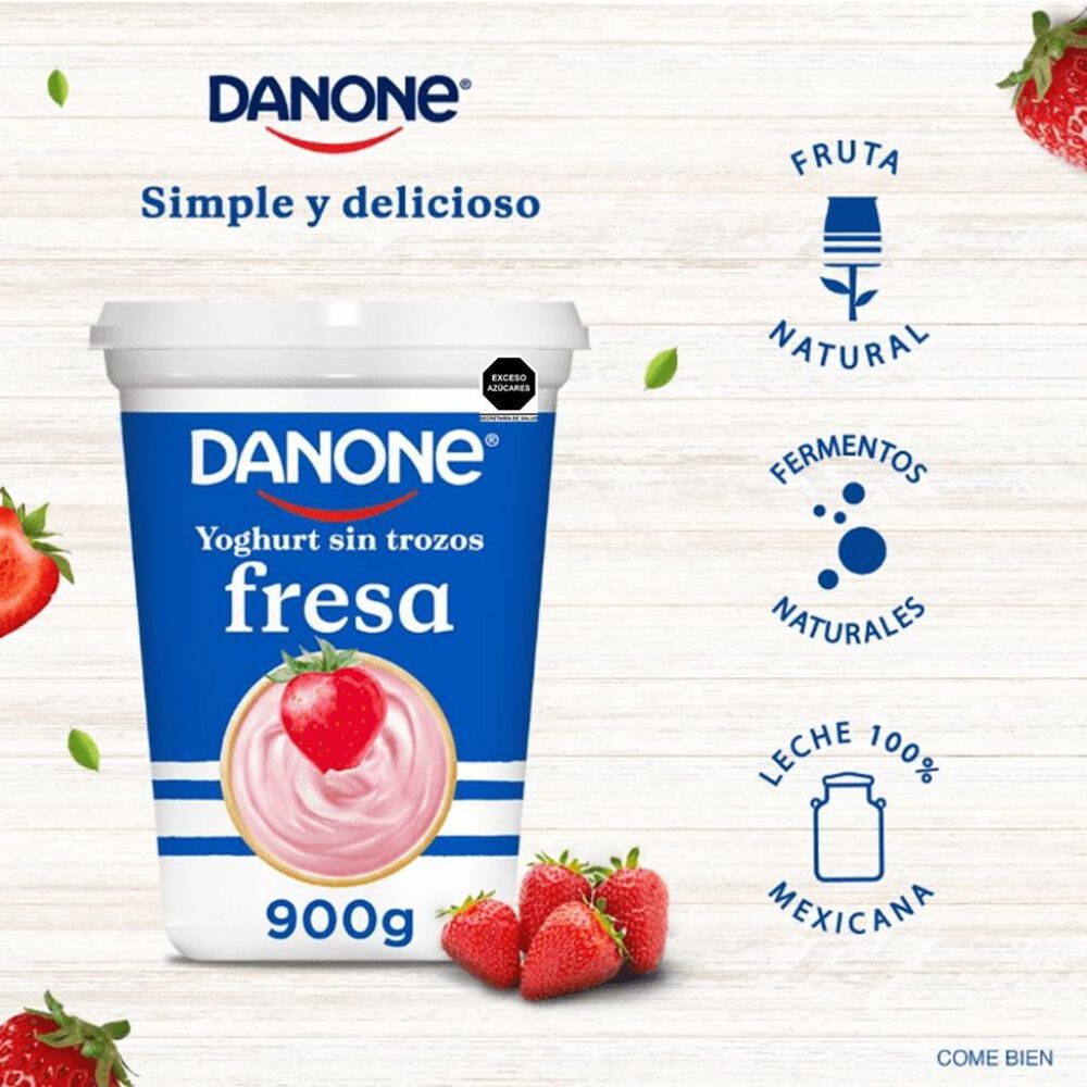 Yoghurt Danone Sabor Fresa 900g image number 1