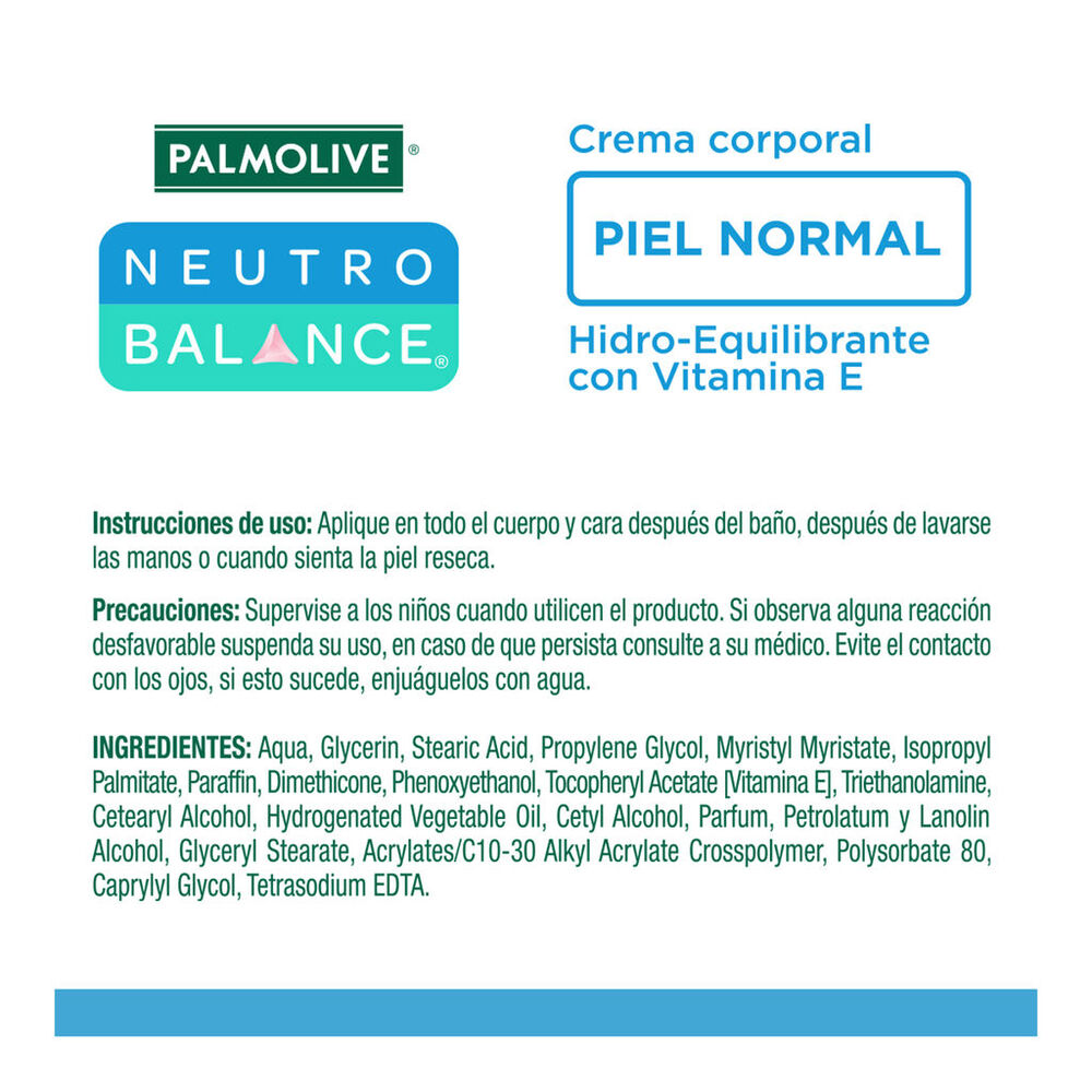 Crema Hidratante Palmolive Neutro Balance Piel Normal 400 ml image number 1