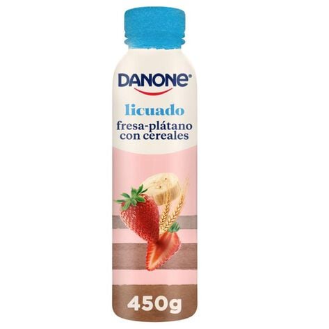 Yoghurt Danone Bebible Licuado Con Fresa Plátano Y Cereal 450g