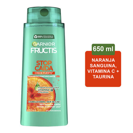 Shampoo Garnier Fructis Stop Caída Crece Fuerte 2 en 1 Cabello que se cae 650 ml image number 3