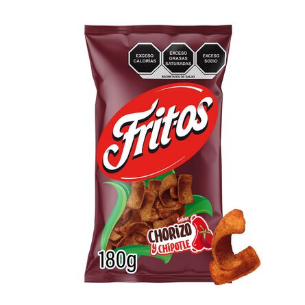 Botana de chorizo y chile chipotle Sabritas Fritos 180 g image number 1