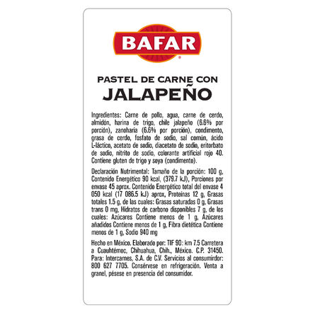 Pastel Con Chile Jalapeno Bafar Kg image number 1