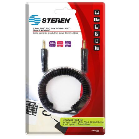 Cable Steren Espiral plug 3.5mm Estéreo 255-2560 image number 1