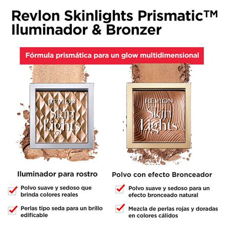 Iluminador Revlon Skinlights Prismatic Bronzer tono Light Sunlit Glow 9 Gr image number 3