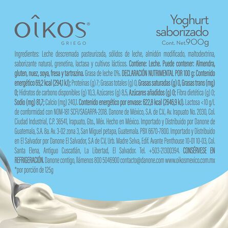 Yoghurt Griego Oikos Natural sin Endulzar 900g image number 7