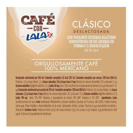 Café Con Lala Deslactosado 330 ml image number 3