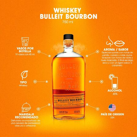 Whisky Bulleit Bourbon 750 ml image number 3