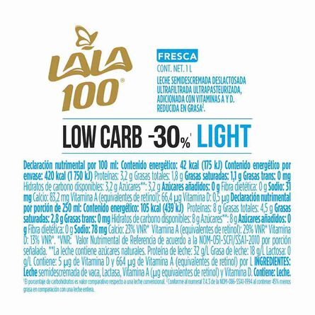 Leche Fresca Lala 100 Sin Lactosa Low Carb 1 lt image number 2