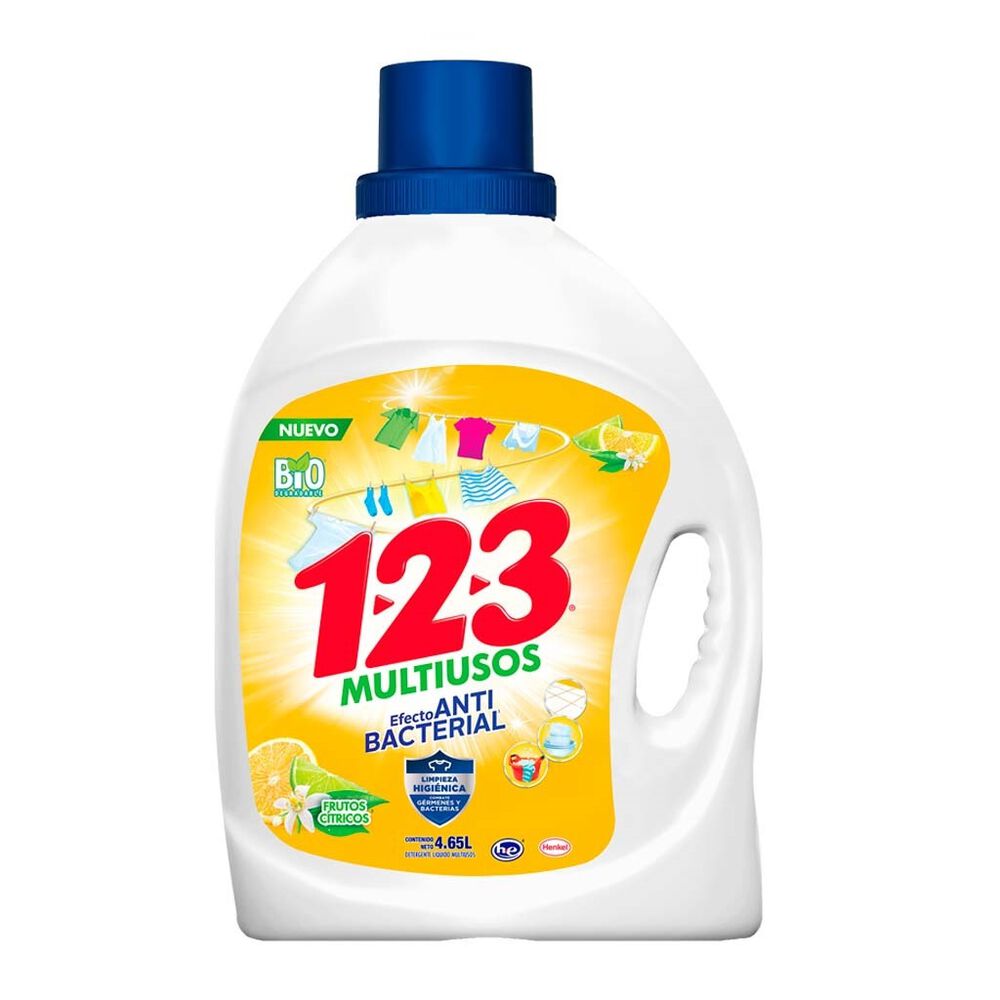 Detergente 1 2 3 Multiusos Antibacterial  4.65 Lt image number 0