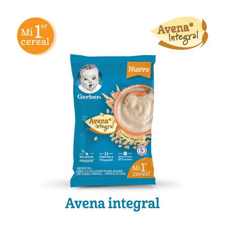 Cereal Infantil Gerber Etapa 1 Avena Integral Bolsa 200g image number 1