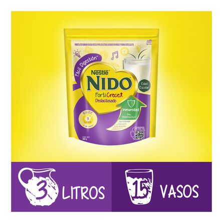 Producto Lácteo Combinado Nido FortiCrece Deslactosado en Polvo Lata 460g image number 6